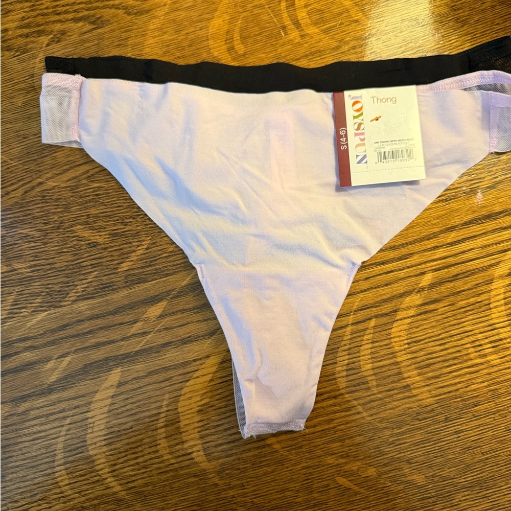 Joyspun Set of 2 Thongs w/Soft Mesh Back, NWTs